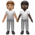 🧑🏽‍🤝‍🧑🏿 people holding hands: medium skin tone, dark skin tone display on Apple